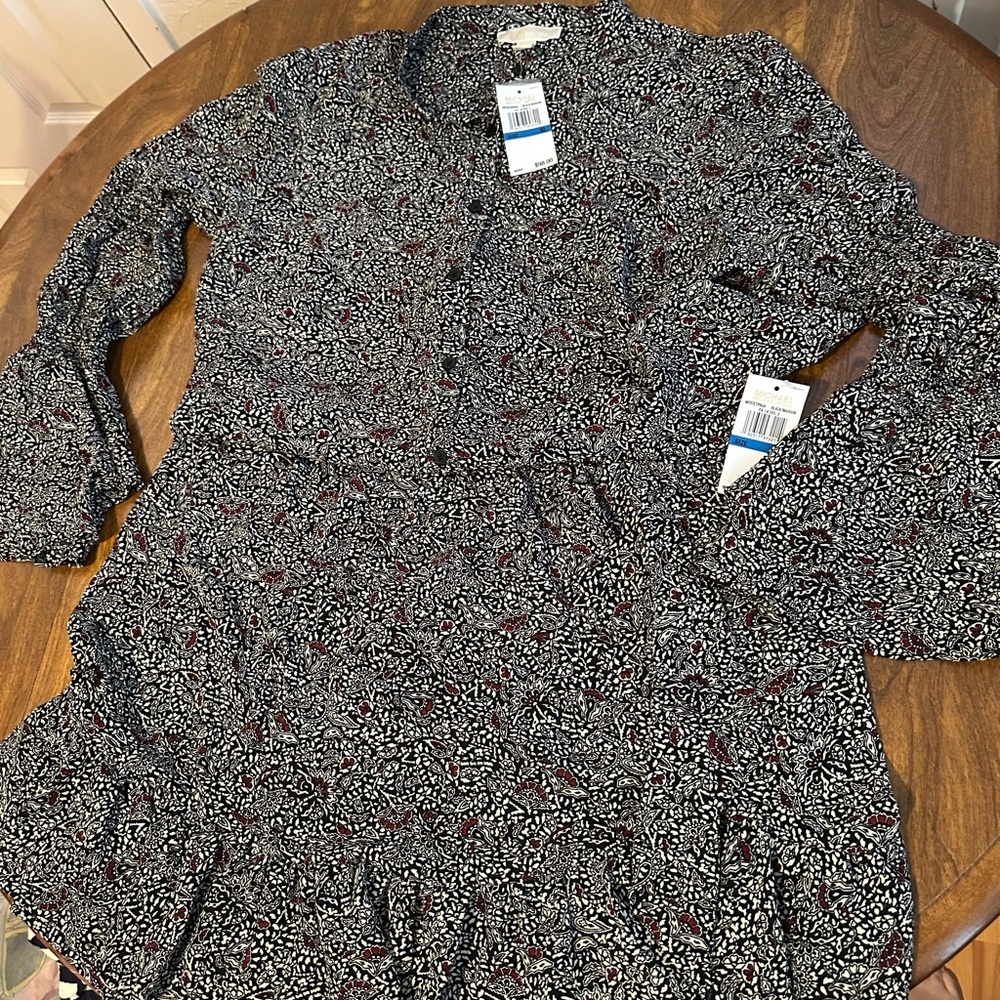 Michael Michael Kors Floral Long Sleeve Blouse and Skirt Set size XL NWT